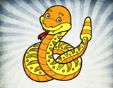 Una serpiente de cascabel