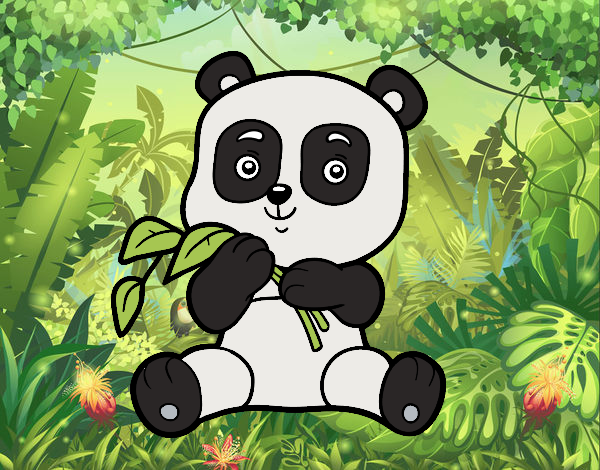 Dibujo Un oso panda pintado por STELLAAA
