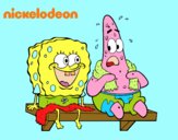 Bob Esponja y Patricio en bañador