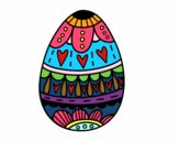 Dibujo Huevo de Pascua con corazones pintado por natydiaz