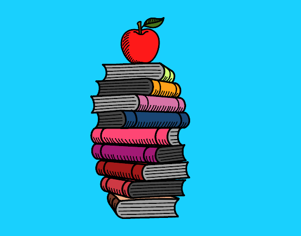 Libros y manzana