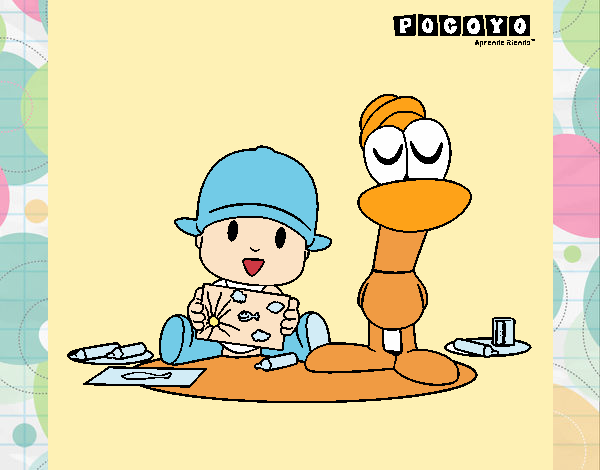 pocoyo dibujando