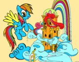 Dibujo Rainbow Dash en su palacio pintado por MirisFaby