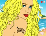 Dibujo Shakira - Servicio de lavandería pintado por Michellinh