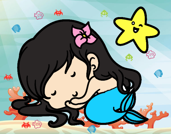 Sirenita chibi durmiendo