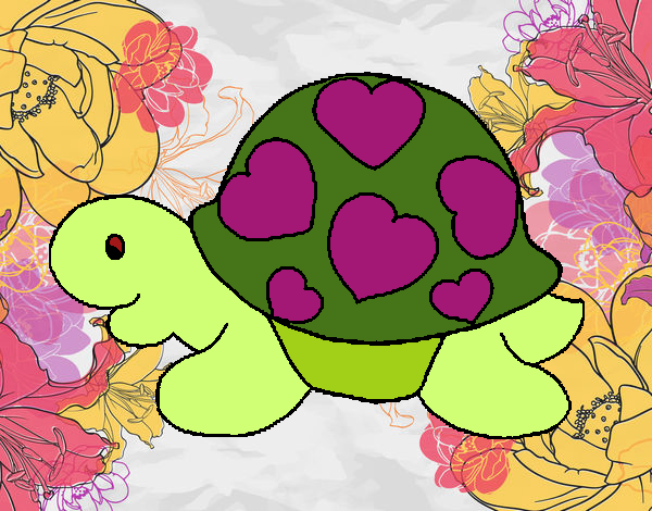 Tortuga con corazones