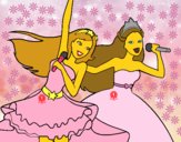 Barbie y la princesa cantando