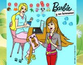 Barbie y su hermana merendando