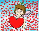 Cupido y un corazón