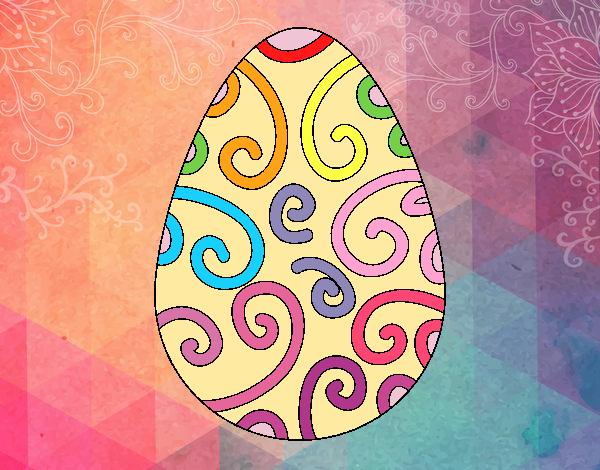 Dibujo Huevo decorado pintado por cuyito