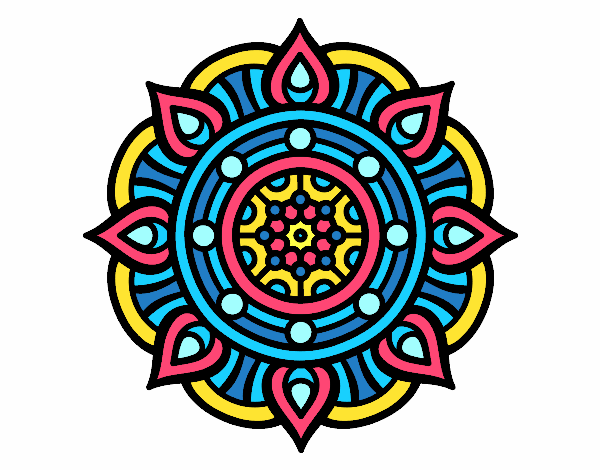 Dibujo Mandala puntos de fuego pintado por marciagonz