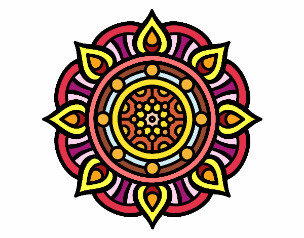 Dibujo Mandala puntos de fuego pintado por Ytap