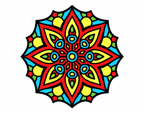 Dibujo Mandala simetría sencilla pintado por marciagonz
