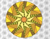 Dibujo Mandala sol triangular pintado por ALONSOABAD