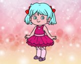 Dibujo Niña con vestido moderno pintado por mikuykaito