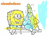 Bob Esponja y Patricio en bañador