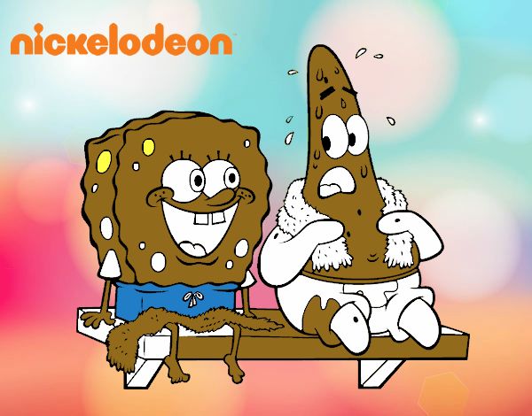 Bob Esponja y Patricio en bañador