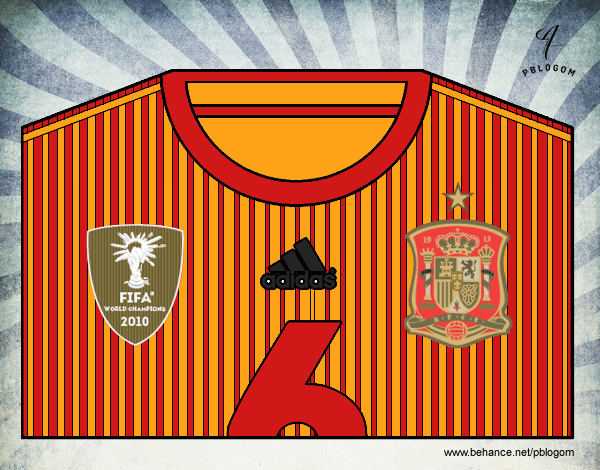 Camiseta del mundial de fútbol 2014 de España