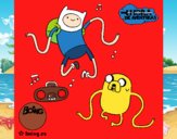 Finn y Jake escuchando música