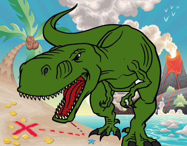 Dibujo Tiranosaurio Rex enfadado pintado por Joer
