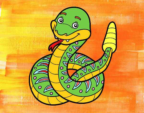 Una serpiente de cascabel