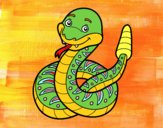 Una serpiente de cascabel