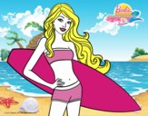 Barbie con tabla de surf