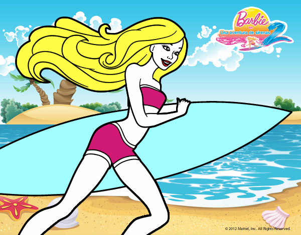 Barbie corre al agua