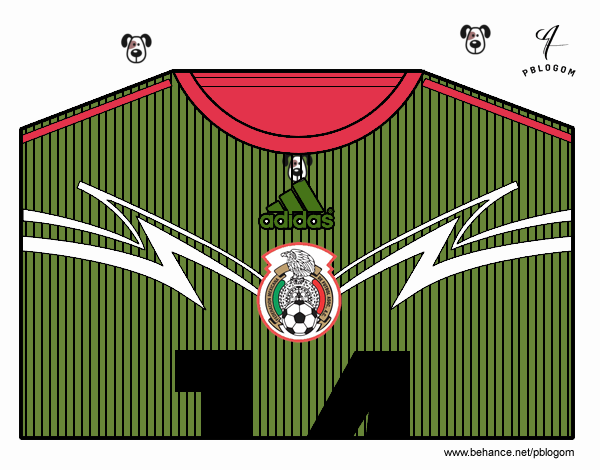 Camiseta del mundial de fútbol 2014 de México