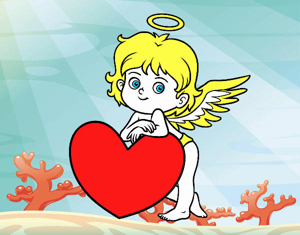 Cupido y un corazón