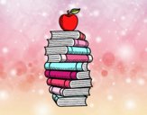 Libros y manzana