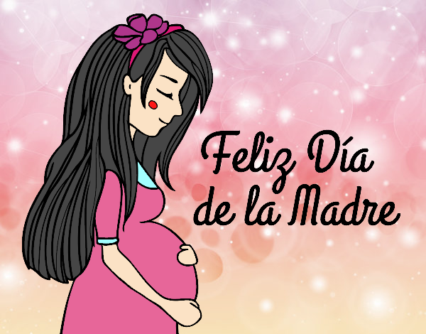 Mamá embarazada en el día de la madre