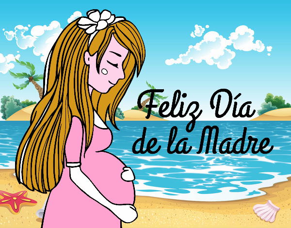 Mamá embarazada en el día de la madre