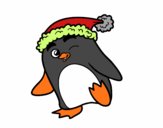 Pingüino con gorro de Navidad