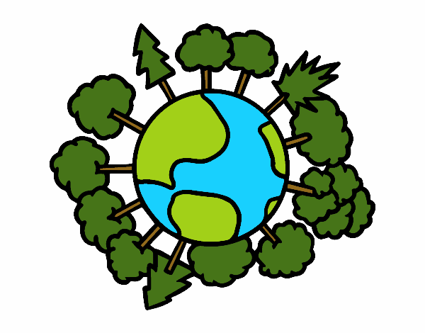 Dibujo de Planeta tierra con árboles pintado por en Dibujos.net el día  06-05-17 a las 22:34:57. Imprime, pinta o colorea tus propios dibujos!
