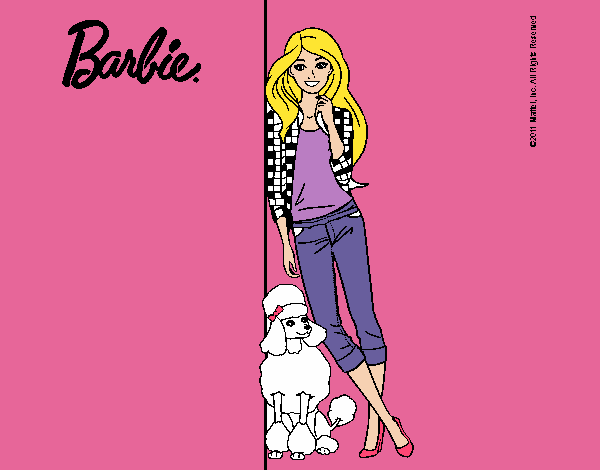 Barbie con cazadora de cuadros