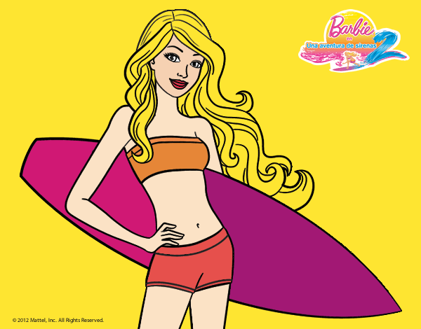 Barbie con tabla de surf