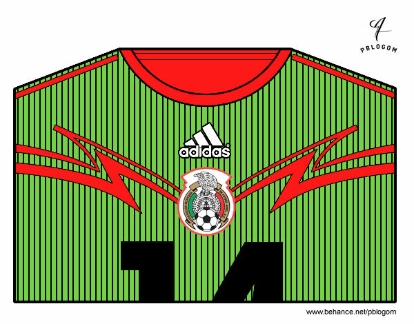 Camiseta del mundial de fútbol 2014 de México