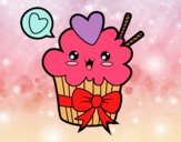 Cupcake kawaii con lazo