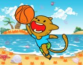 Gato jugando a baloncesto