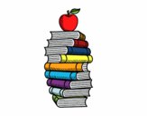 Libros y manzana