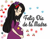 Mamá embarazada en el día de la madre