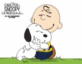 Snoopy y Carlitos abrazados