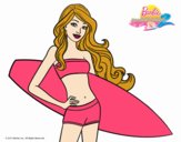 Barbie con tabla de surf