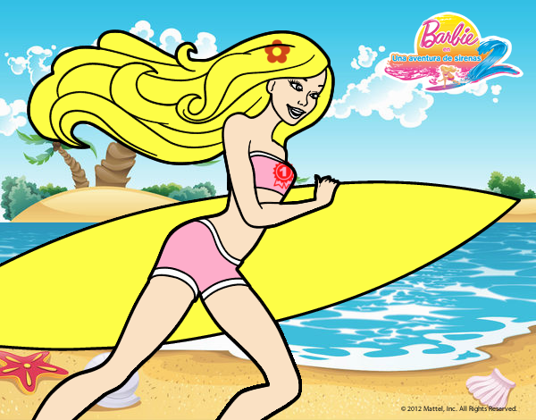 Barbie corre al agua