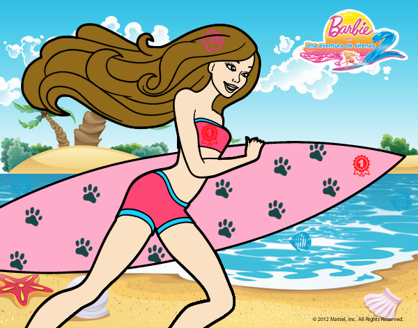 Barbie corre al agua