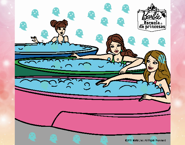 Barbie y sus amigas en el jacuzzi