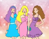 Barbie y sus amigas vestidas de fiesta