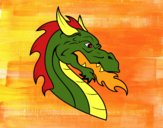 Dibujo Cabeza de dragón europeo pintado por Joer