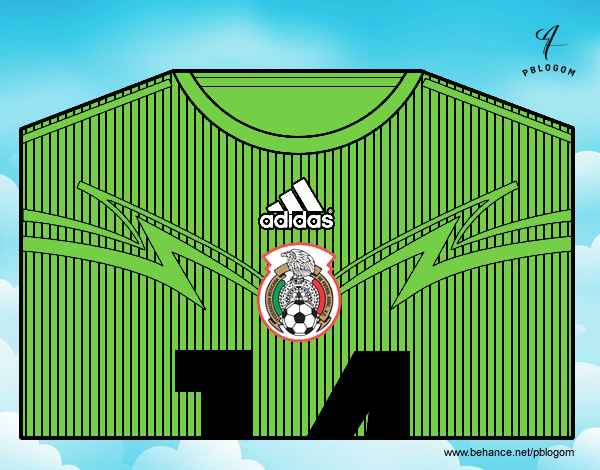 Camiseta del mundial de fútbol 2014 de México